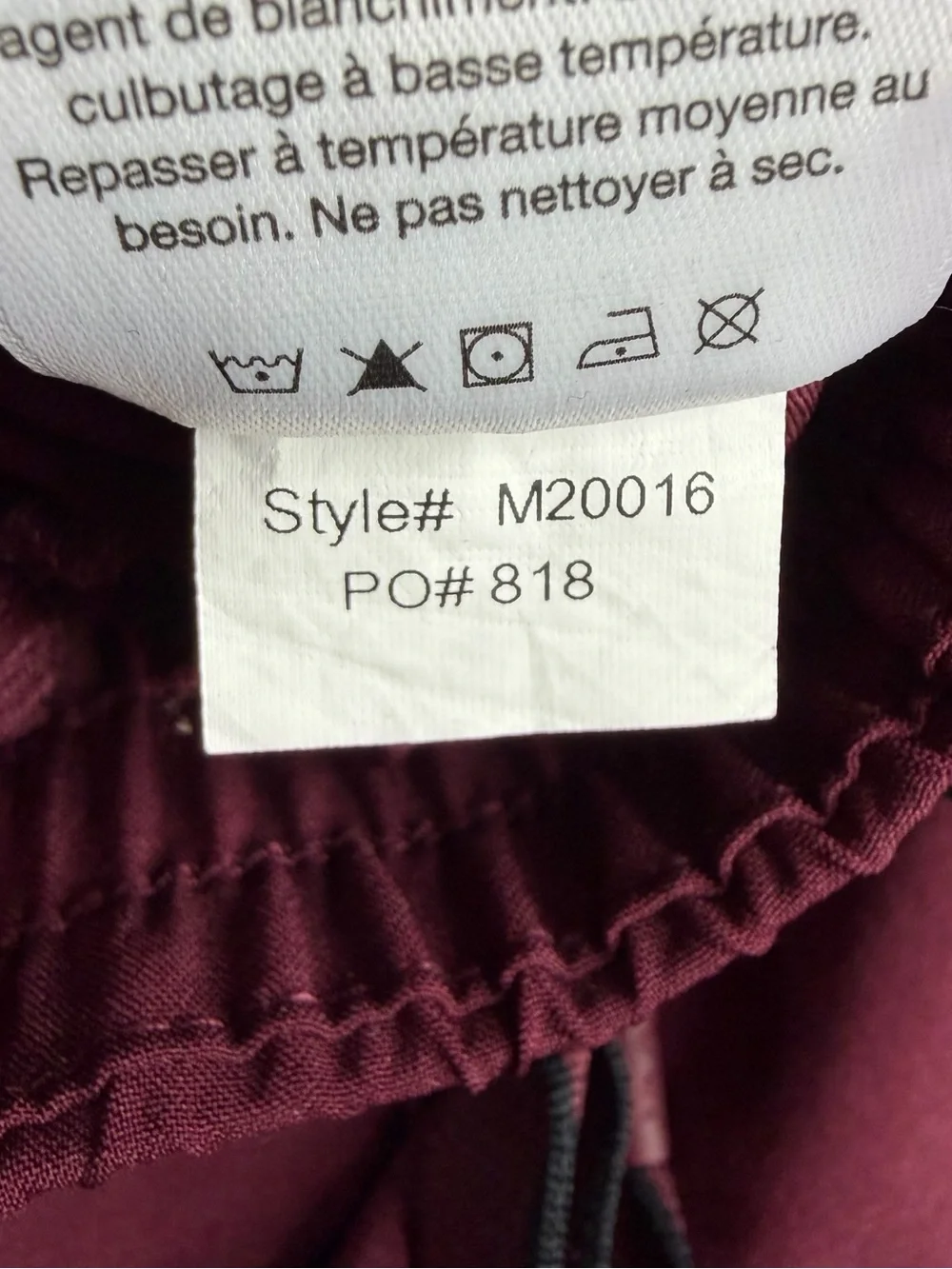 JAANUU ULTRAlite Rhodes Scrub Pants Men’s Medium Burgundy Stretch M20016